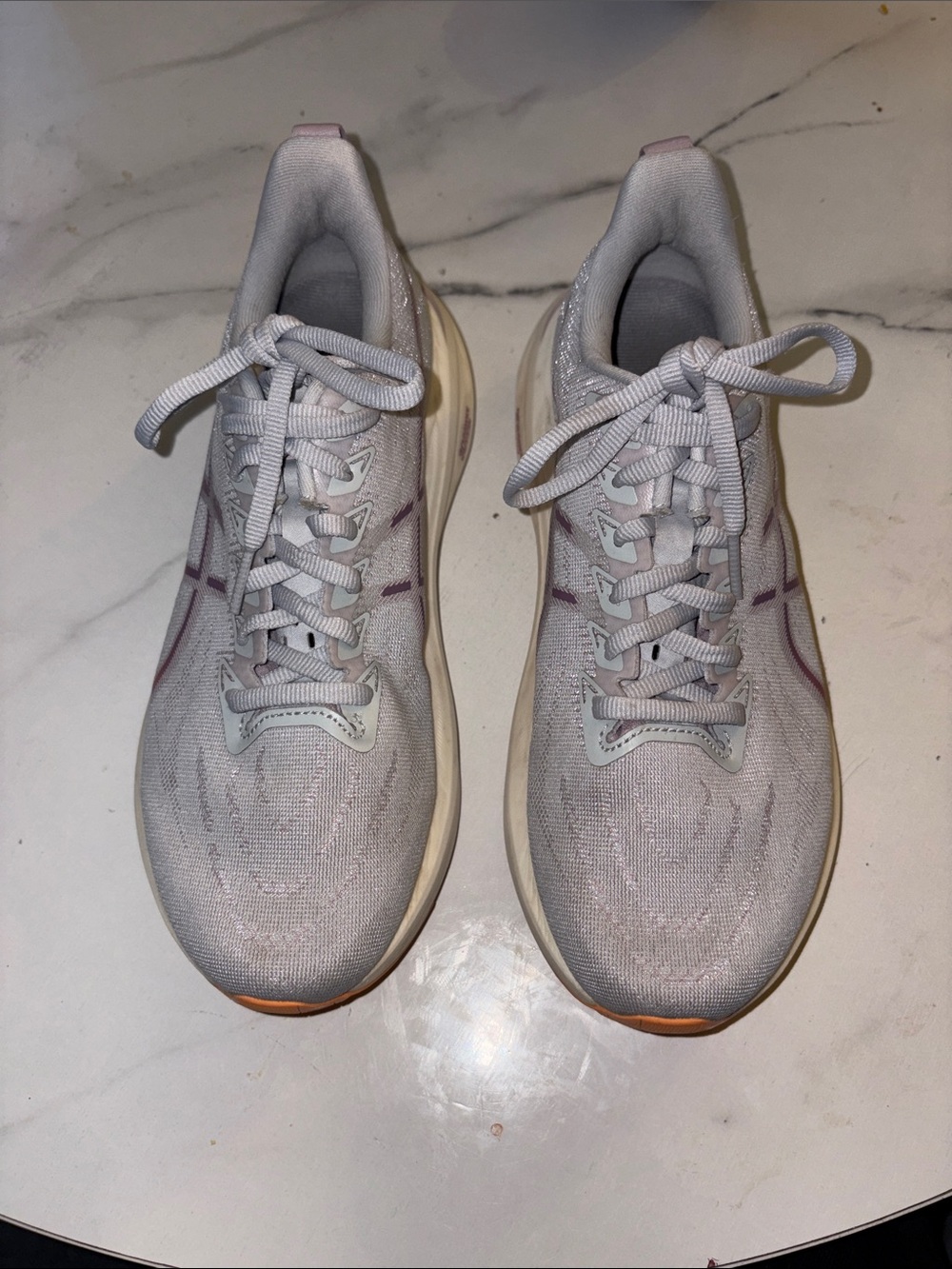 ASICS Women's Light Gray Athletic Sneakers with Pink Accents